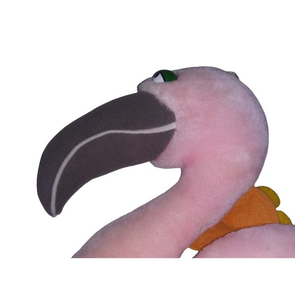 VTG Heartline Pink Flamingo Stuffed Plush Green Eyed Purple Wing Flamingo 1983 - Picture 3 of 12